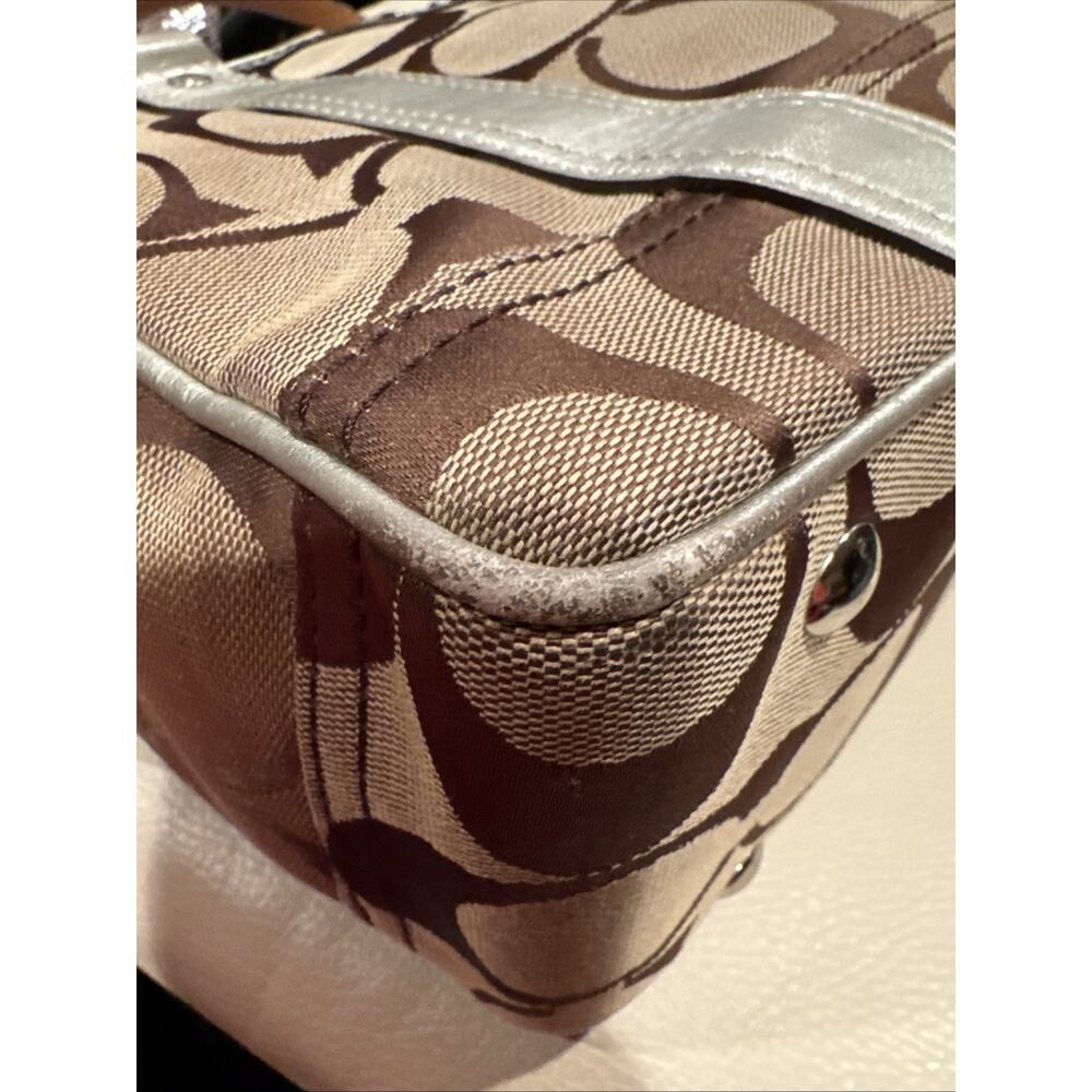 Vintage Coach Gallery East West Tote Bag In The Signature Canvas Leather Trim - Picture 14 of 16